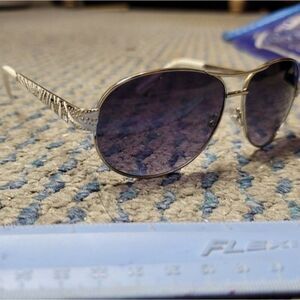 White and silver zebra print sunglasses